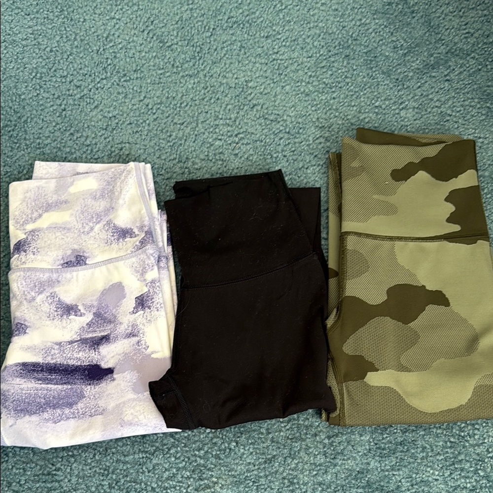 Aerie Active Leggings Pack - Black, Olive Camo, Lavender Camo